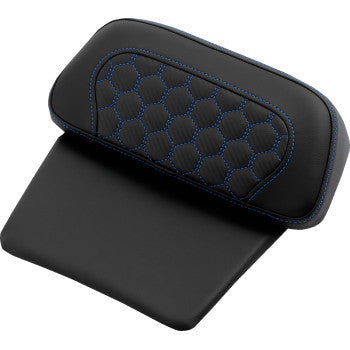 SADDLEMEN Chopped Tour Pak Pad - Honeycomb - Blue Stitching - FLH/FLT '14-'24 814-07C-HC-BLU