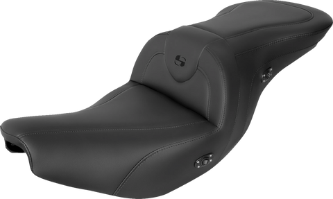 SADDLEMEN Seat - RoadSofa - Without Backrest - Black W/Black Stitching - Heated - Indian '14-'23 I14-07-187HCT