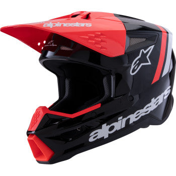 ALPINESTARS SM3 Helmet - Radium - Gloss Black/Red Fluo/White - XS 8300826-1553-XS