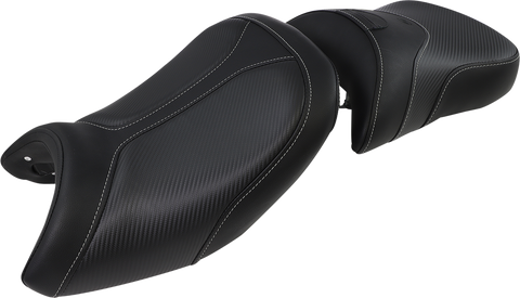 SADDLEMEN Adventure Tour Seat - Low - Lumbar Backrest - Black - R1200GS '13-'19 0810-BM33LR