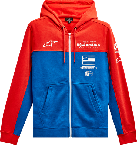 ALPINESTARS H Block Hoodie - Warm Red/Bright Blue - Medium 1213510703171M