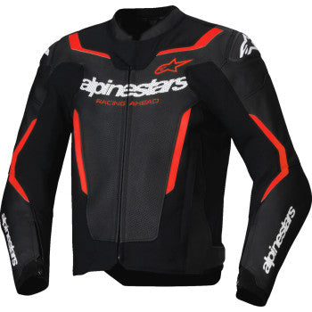 ALPINESTARS Jacket Lthr Gp Force Air Flo Blk/Rd Fl 54 3100326-1030-54