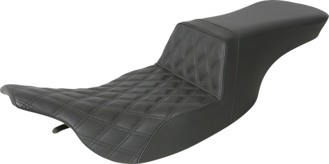 SADDLEMEN Step-Up Seat - Front Lattice Stitch - Black - FL 897-07-192