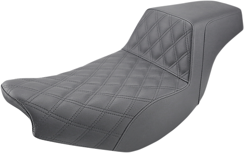 SADDLEMEN Step Up Seat - Front Lattice/Rear Smooth - Black - Indian I14-07-172