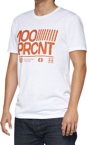 100% Tech Surman T-Shirt - White - Large 35031-000-12