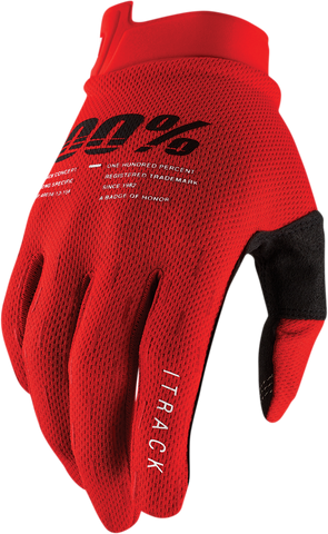 100% iTrack Gloves - Red - Small 10008-00015