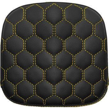 SADDLEMEN Sissy Bar Pad - Honeycomb - Gold Stitching 040749GOL
