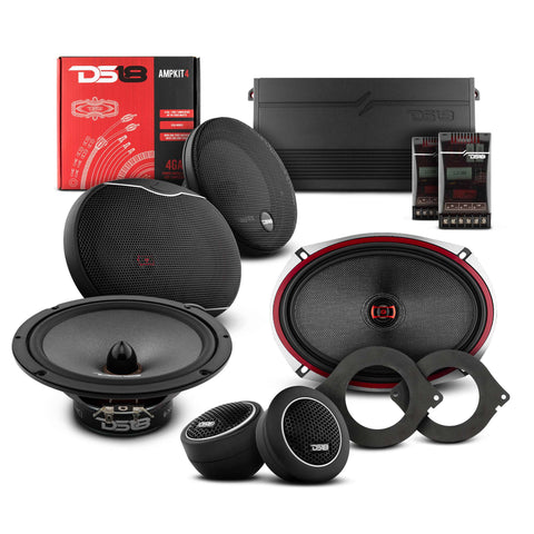 DS18 2012-2021 RAM 1500 Crew and Quad Cab Front and Back Doors Speakers Best Upgrade/Replacement Package 1800 Watts