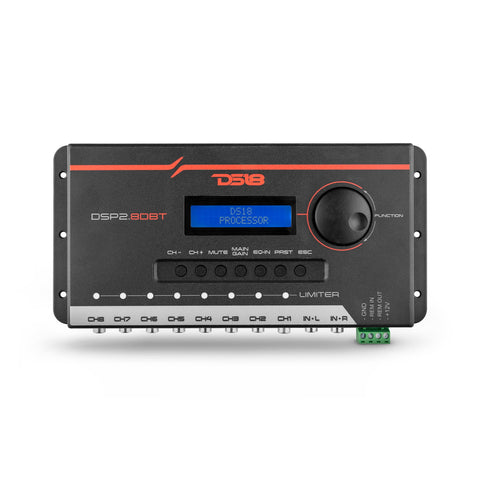 2-Channel In and 8-Channel Out Digital Sound Processor (DSP) with Bluetooth and LCD Screen