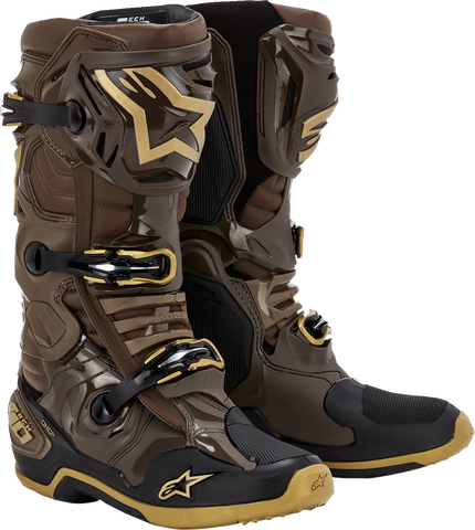 ALPINESTARS Limited Edition Squad '23 Tech 10 Boots - Brown/Gold - US 9 2010020-839-9