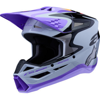 ALPINESTARS Youth SM3 Helmet - Jettson - Glosss Black/Gray/Purple - Medium 8303226-9277-YM