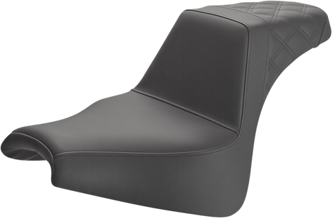 SADDLEMEN Step-Up Seat - Rear Lattice Stitch - Black - FXFB 818-28-173