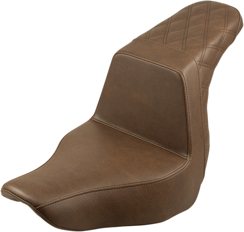 SADDLEMEN Step-Up Seat - Rear Lattice Stitch - Brown 818-29-173BR