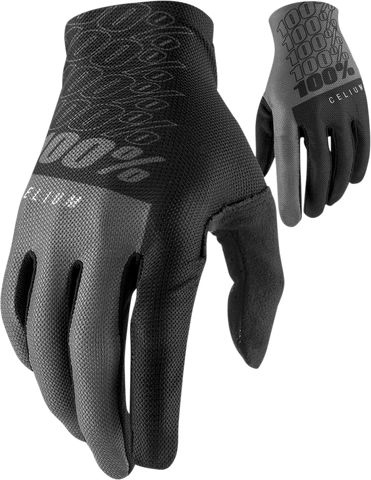 100% Celium Gloves - Black/Gray - Medium 10007-00001