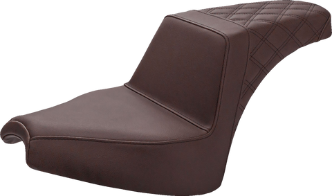 SADDLEMEN Step Up Seat - Front Smooth/Rear Lattice - Brown - Chief I21-04-173BR