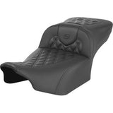 SADDLEMEN Roadsofa™ Extended Reach Seat - without Backrest - Carbon Fiber - Lattice Stitch - FLTR/FLHX '23-'24 823-07-20700