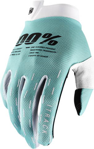 100% iTrack Gloves - Aqua - Medium 10008-00001