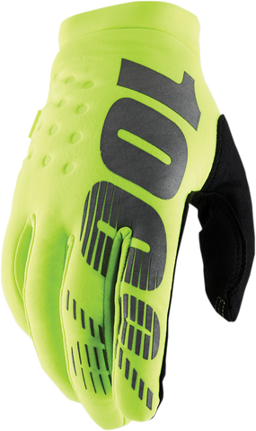 100% Youth Brisker Gloves - Fluo Yellow - XL 10004-00011