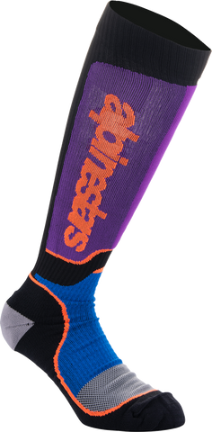 ALPINESTARS MX Plus Socks - Black/Purple/Blue/Orange - Medium 4702324-1246-M