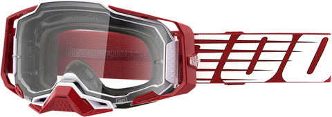 100% Armega Goggles - Oversized Deep Red - Clear 50004-00009