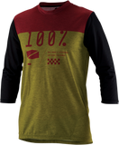 100% Airmatic Jersey - 3/4 Sleeve - Olive - Medium 41313-296-11