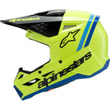 ALPINESTARS Youth SM3 Helmet - Radium - Gloss Yellow Fluo/Black/Blue - Medium 8301825-5017-YM