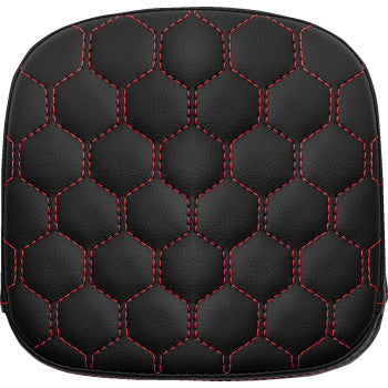 SADDLEMEN Sissy Bar Pad - Honeycomb - Red Stitching 040749RED