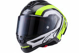 ALPINESTARS  Supertech R10 Helmet - 22.06 - Arius - Gloss Black/Silver/Yellow Fluo - Small  8203926-1699-S