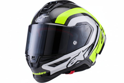 ALPINESTARS  Supertech R10 Helmet - 22.06 - Arius - Gloss Black/Silver/Yellow Fluo - Large  8203926-1699-L