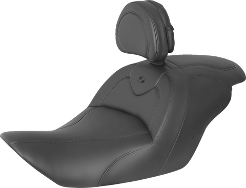 SADDLEMEN RoadSofa Seat - with Backrest - Black w/ Black Stitching - GL1800 '14-'17 H23-20-187BR