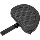 SADDLEMEN RoadSofa™ Seat - with Backrest - Carbon Fiber - Lattice Stitch - White Stitch - FLTR/FLHX '23-'24 823-07-206B6
