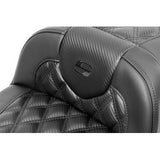 SADDLEMEN Roadsofa™ Extended Reach Seat - without Backrest - Carbon Fiber - Lattice Stitch - FLTR/FLHX '23-'24 823-07-20700