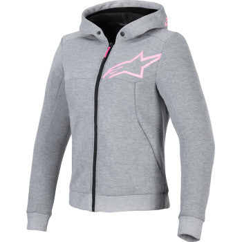 ALPINESTARS Stella Chrome v2 Sport Hoodie - Heather Gray/Fluo Pink - Medium 4210225-9197-M