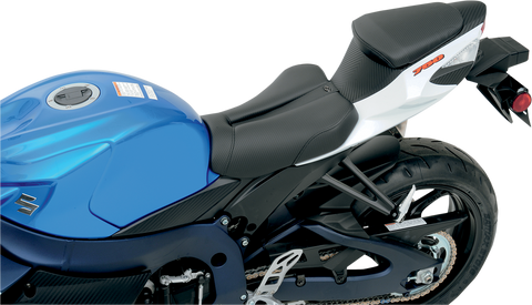 SADDLEMEN Gel Channel Track Carbon Fiber Sport Seat - Black - GSXR 600/750 0810-S029