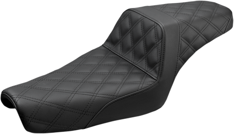 SADDLEMEN Step-Up Seat - Full Lattice Stitch - Black - XL 807-11-175