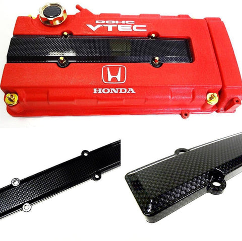 HONDA B18 B16 B SERIES VTEC ABS CARBON FIBER LOOK VALVE COVER SPARK PLUG INSERT