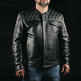 Cinder Men's Cafe Style Leather Jacket