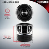 HOOLIGAN X 12" High Excursion Subwoofer 4000 Watts Rms 4" DVC 2-Ohm