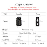 Aluminum Valve Stem Caps (Bike/Motorcycle/Car)