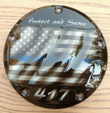 3D tattered American flag with script derby cover