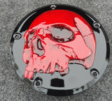 Harley Davidson derby cover and point covers of twisted red skull