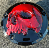 Harley Davidson derby cover twisted red skull