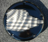 Tattered American Flag  Harley derby cover denim finish