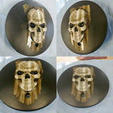 3D Skull with American flag flat black background Victory/INDIAN primary Cover