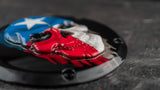 Texas flag gloss black background Harley Derby Cover