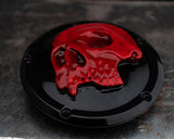 Harley Davidson derby cover twisted red skull