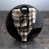 3D tattered American flag with POW-MIA