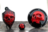 Harley Davidson derby cover twisted red skull