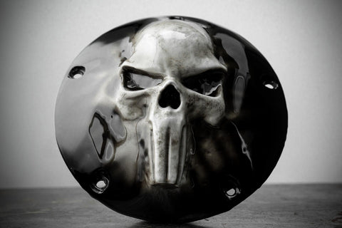 Punisher skull Harley derby cover