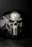 Punisher skull stretching through flag Harley derby cover